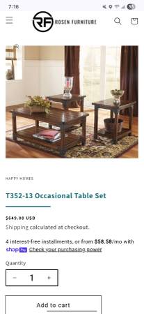 Ashley Murphy Coffee Table and 2 End Tables.Brand New in Bo 1