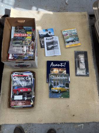 The AVANTI CAR club magazines, Two Books and Franklin Mint Car 1