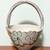 Judy Brater Studio Art Pottery Hand Painted Dogwood Floral Basket Deco 2 thumbnail