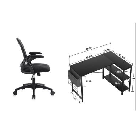 Computer Desk + Office Chair Set 1