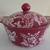 Red White Floral Flower Round Lidded Baker Casserole Dish 7 thumbnail