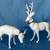 Dept. 56 Winter White Silhouette "White Deer" 2 piece set -retired 1 thumbnail