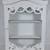 RUSTIC WHITE WALL HUNG WOOD & GLASS CURIO CABINET 26" TALL 19" WIDE 1 thumbnail