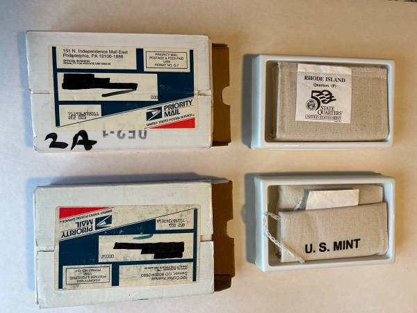 2001 Rhode Island State Sealed Quarter Bags P & D Uncirculated Coins 1
