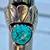 VINTAGE NAVAJO STERLING SILVER BLUE TURQUOISE RING SIZE 5.25 SIGNED 8 thumbnail