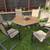 Outdoor Patio Dinning Set with Firepit Insert 1 thumbnail