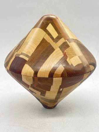 Signed Segmented Wooden Bowl by H. Paetau – Handcrafted Art Wood Vessel – 11 1