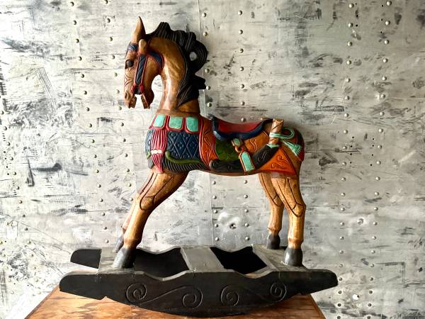 Wood Hobby Horse Hand Carved and painted 1