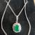 Vintage Necklace Emerald 1.008ct with 0.18 tcw Diamond Platinum 1 thumbnail