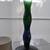 Candle stick Holder HAND PAINTED GREEN AND BLUE 3 thumbnail