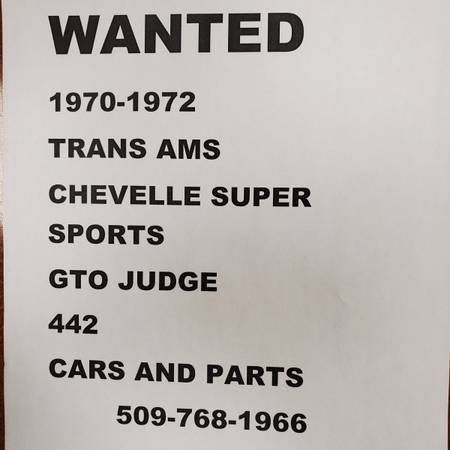 1970-1972 TRANS AM - SS CHEVELLE   LOOKING 1