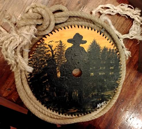 Saw blade hand painted 1