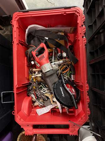 misc tools and Milwaukee rolling tote 1