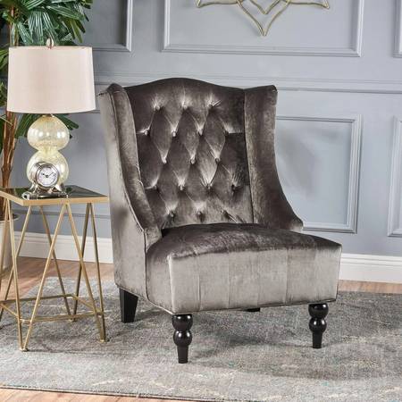 Christopher Knight Home Toddman High-Back Velvet Club Sofa Chair Grey 1