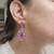 New 15.49ctw Pink Sapphires Silver Dangle Earrings 3 thumbnail