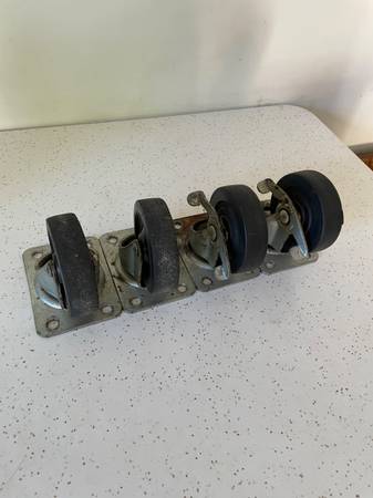 3 Inch General Duty Dolly Hard Rubber Wheel Swivel Top Plate Casters 1
