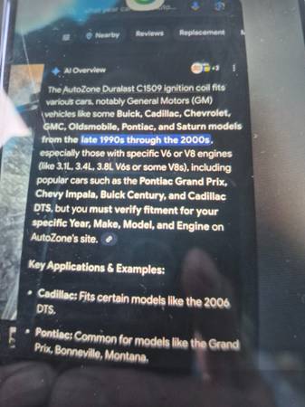 Ignition coil for Cadillac, GM models 1