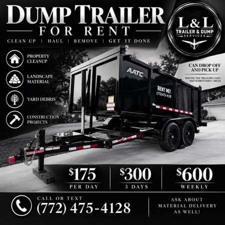 Dump Trailer for Rent - Dumpster 1
