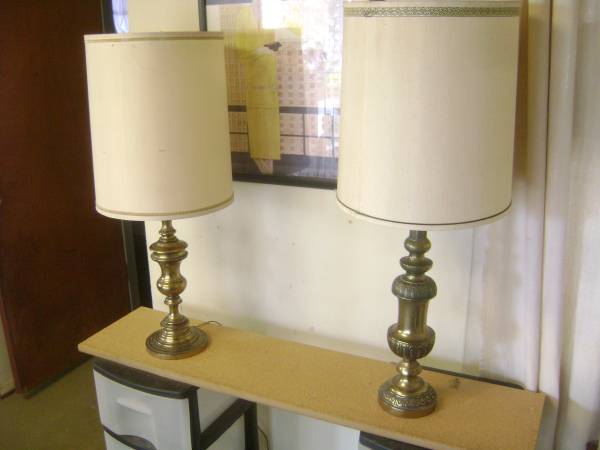 Antique Brass Table Lamps - Stiffel Brass Lamps Vintage 1