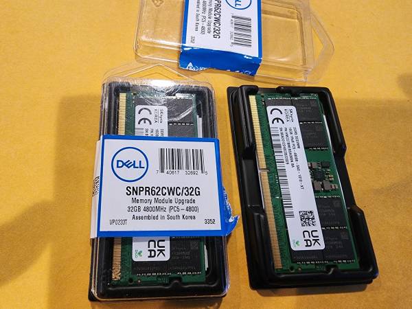 16GB x2 for 32GB  2Rx8 PC5-4800DDR5 SODIMM 4800 Dell Lenovo Acer 1