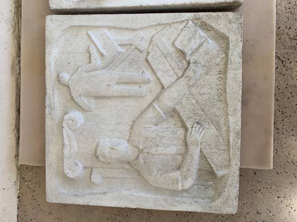 RARE ARTWORK CHARLES "CHUCK" DODSON CONCRETE ART DECO SCULPTURE OLD MI 1