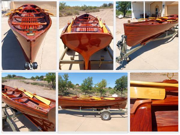 Handcrafted Whitehall Rowboat – African Mahogany – Never Used 1