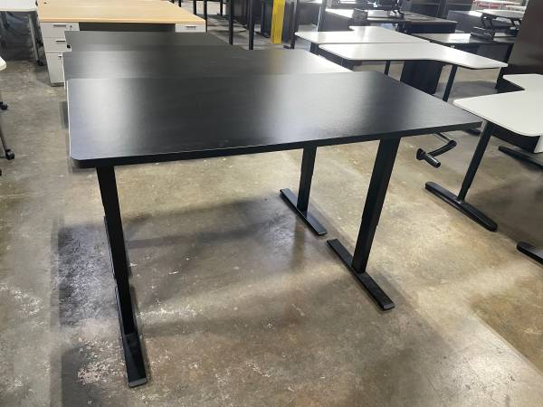 5 Matching Black Sit Stand Adjustable Office Computer Tables! Only $60 ea! 1