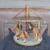 Indoor Outdoor: Hand Made/Painted Large Wooden 4 Horse Carousal-(Hend. 1 thumbnail