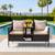 New Outdoor Patio Loveseat Set, Modern Rattan Patio Sofa Set with Cushions and B 1 thumbnail