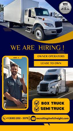 Owner operation,  Lease to own BOX&SEMI Trucks 1