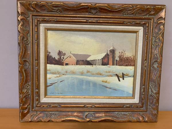 Original signed Oil Painting by artist Winter Lake 1