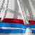 Nautical Canvas Tote Boat Beach Bag, Blue, Red Anchor  15" x 14" 4 thumbnail