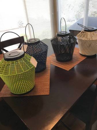 Outdoor Decor Basket Solar Lights Brand New 1