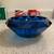 Diamond shaped ashtray Viking glass Blue 3 thumbnail