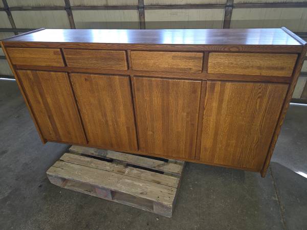 Solid Oak Credenza 1