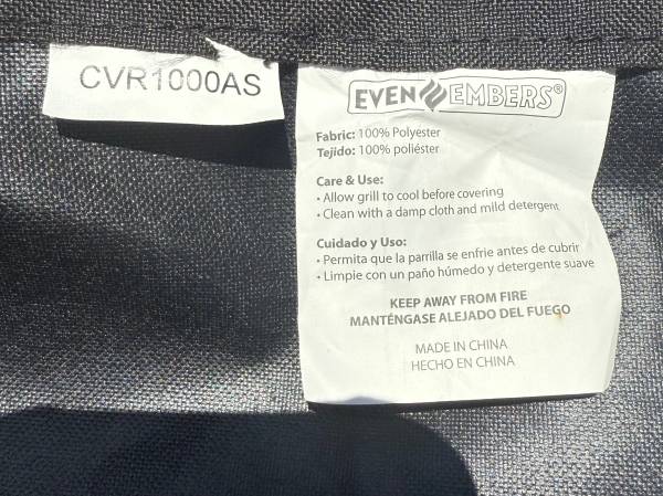 Outdoor cooking grill cover Even Embers - $20 (Courthouse-Rosslyn Arlington, VA Area)63471266861059121