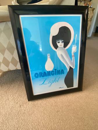 Vintage Orangina Light framed poster - $115 (San Marcos)63471474225025121