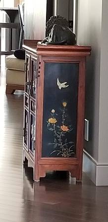Beautiful Solid Wood Cabinet – Carved/Inlaid Details 1