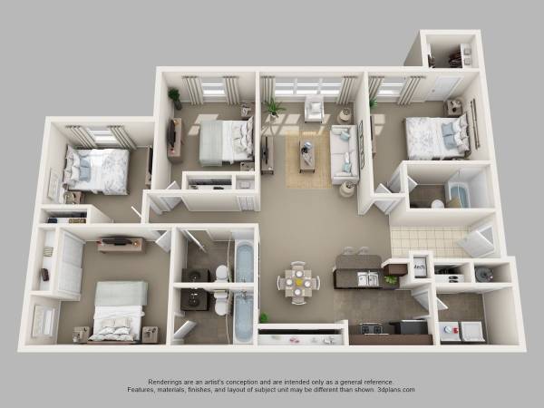 $1,940 / 4br - 1455ft2 - Apply for waiting list for a 4 bedroom 3 baths at Hunters Run Apts! (Tampa)63991084908675122