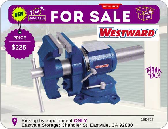 WESTWARD 10D726 | Multi-Jaw Rotating Bench Vise | 5" Jaw 1