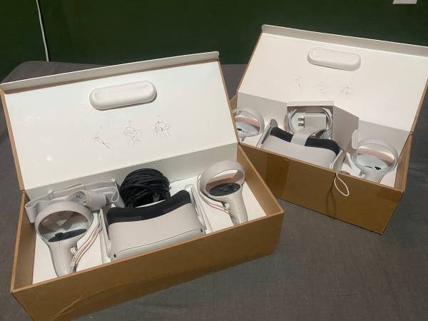 2 available- Meta Oculus Quest 2 VR complete w/ head set & controllers 1