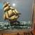 Vintage reverse painting, "Homeward Bound" framed 4 thumbnail