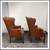 Bespoke Leather Wingback Armchairs, Pair 4 thumbnail