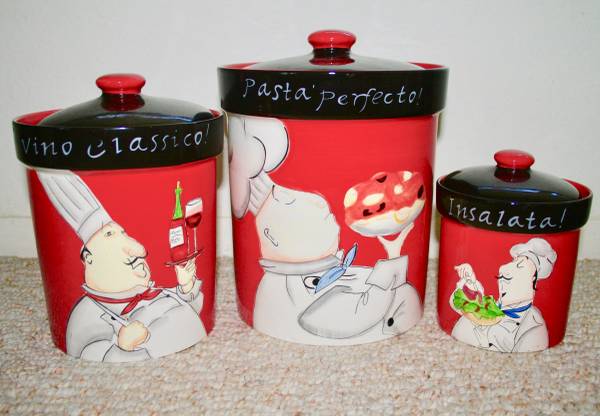 3 Piece Tracy Flickenger Ceramic Canister Set 1