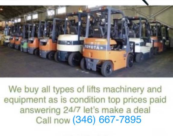 ONE SOURCE BUYERS OF ALL FORKLIFTS WORKING OR NOT CASH ON THE SPOT 1