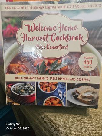 WELCOME HOME HARVEST COOKBOOK HOPE COMERFORD HARDCOVER NEW SEALED 1