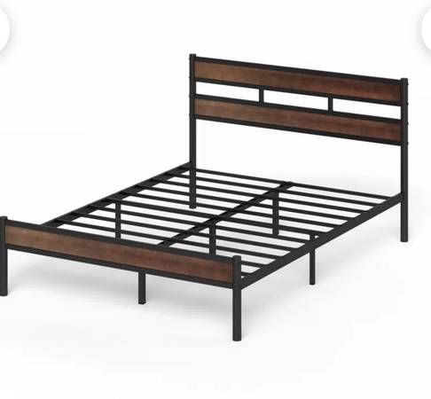 King-Size Bed Frame with Mattress 1