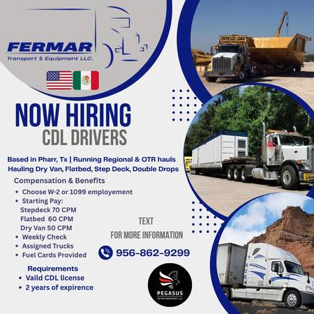 CDL /DRY VAN/FLATBED DRIVERS DEDICATED LANE 1