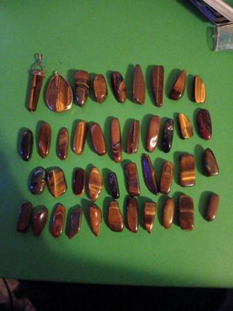 Tiger Eye Stones for Jewelry Making (54 beads, 2 Pendants + extra) 1