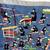 Hmong village folk tapestry - hand embroidered textile art - Thailand 4 thumbnail